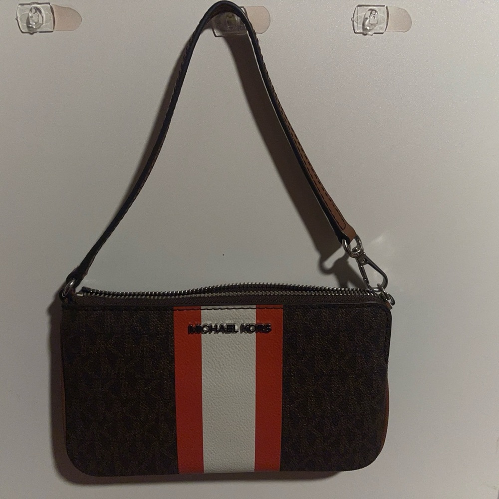 Michael Kors Brown and Orange Wallet Compact Design